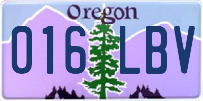 OR license plate 016LBV
