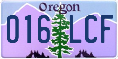 OR license plate 016LCF