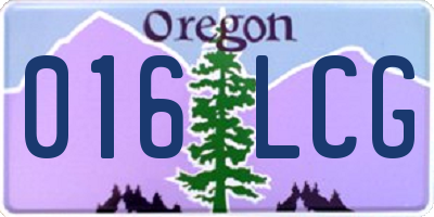 OR license plate 016LCG