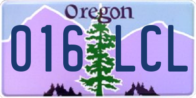 OR license plate 016LCL