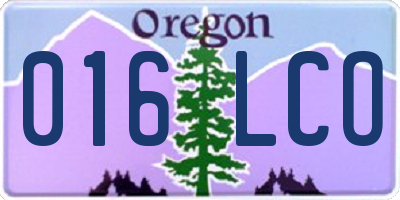 OR license plate 016LCO