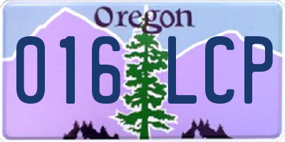 OR license plate 016LCP