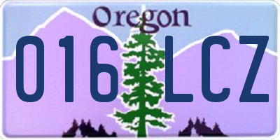 OR license plate 016LCZ