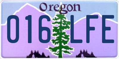 OR license plate 016LFE