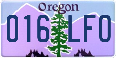 OR license plate 016LFO