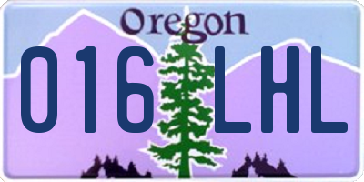 OR license plate 016LHL