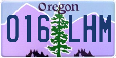 OR license plate 016LHM