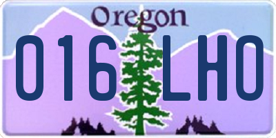 OR license plate 016LHO