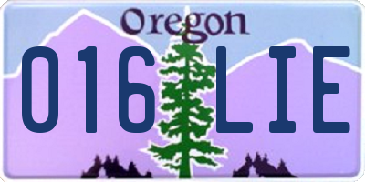 OR license plate 016LIE