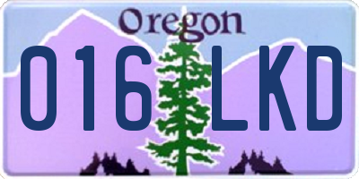 OR license plate 016LKD