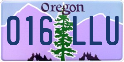 OR license plate 016LLU