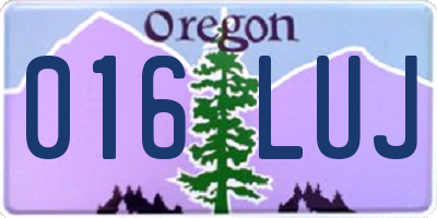 OR license plate 016LUJ