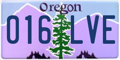 OR license plate 016LVE
