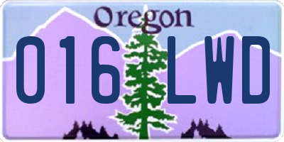 OR license plate 016LWD