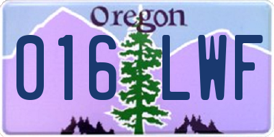 OR license plate 016LWF