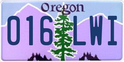 OR license plate 016LWI