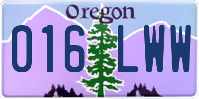 OR license plate 016LWW
