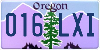 OR license plate 016LXI