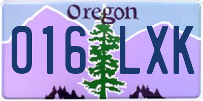 OR license plate 016LXK