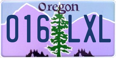 OR license plate 016LXL