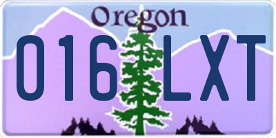 OR license plate 016LXT