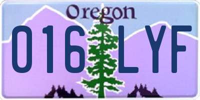 OR license plate 016LYF