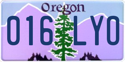 OR license plate 016LYO