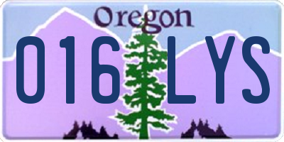 OR license plate 016LYS