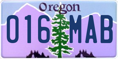 OR license plate 016MAB