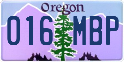 OR license plate 016MBP