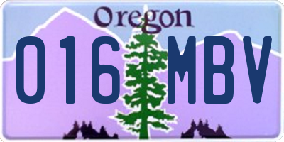 OR license plate 016MBV