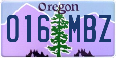 OR license plate 016MBZ