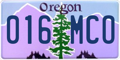OR license plate 016MCO