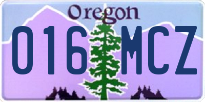 OR license plate 016MCZ