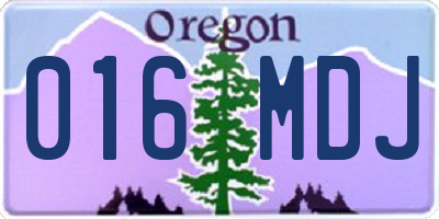 OR license plate 016MDJ