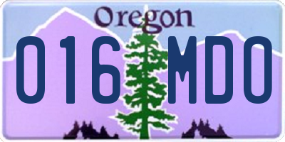 OR license plate 016MDO