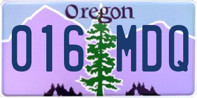 OR license plate 016MDQ