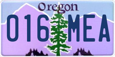 OR license plate 016MEA