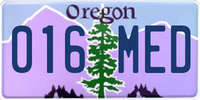 OR license plate 016MED
