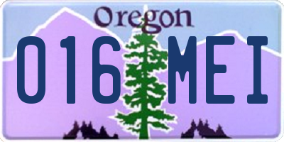 OR license plate 016MEI