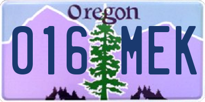 OR license plate 016MEK