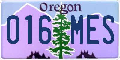 OR license plate 016MES