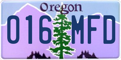 OR license plate 016MFD