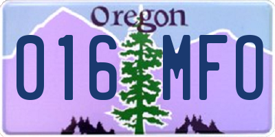 OR license plate 016MFO