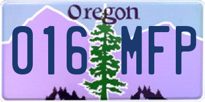 OR license plate 016MFP