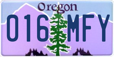 OR license plate 016MFY