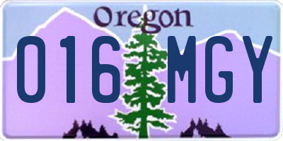 OR license plate 016MGY