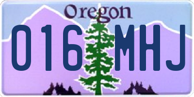 OR license plate 016MHJ