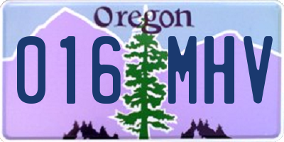 OR license plate 016MHV