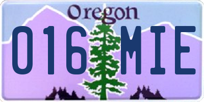 OR license plate 016MIE